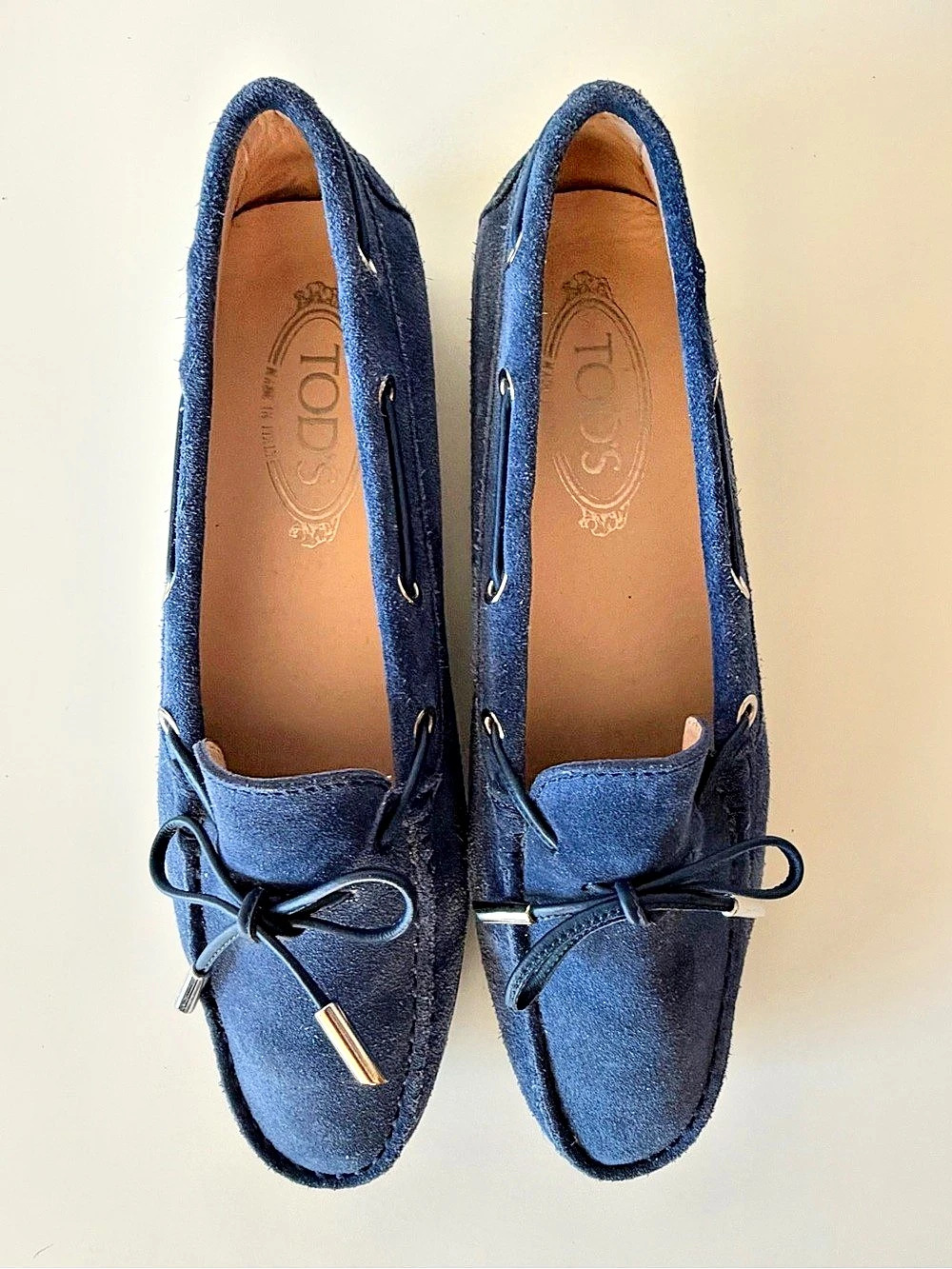 Tod's Gommino Suede Boat Shoes Blue